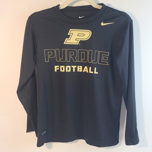 Nike Purdue Boilermakers DriFit Shirt Jungen 10/12 Medium M schwarz Langarm NCAA - Bild 1 von 5