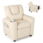 Kids Recliner Chair w/Cup Holder & Side Pocket Adjustable Backrest Footrest