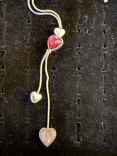 Adjustable Silver Necklace with Heart Pendants for Women Girls