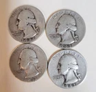 Washington Quarters 1941 Silver 25C Coins Lot Circulated Uncertified