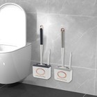 Silicone Toilet Brush and Holder Removable Toilet Bowl Cleaner Brush with Coeab