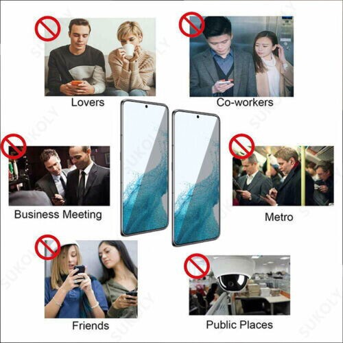Screen Protector Film Tempered Glass Anti-peeping For Samsung Galaxy S24 S23 A73 - Picture 9 of 61