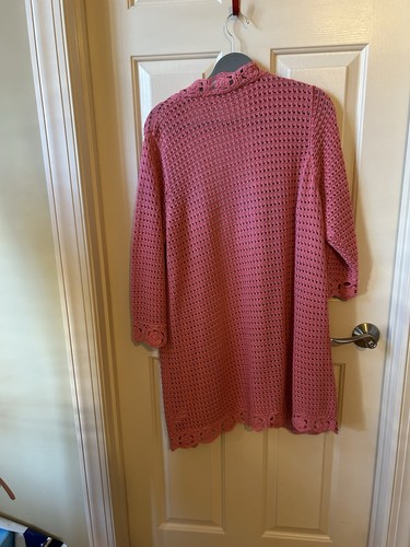 Pink Liz Claiborne Crochet Knit Sweater 1X - Picture 2 of 5