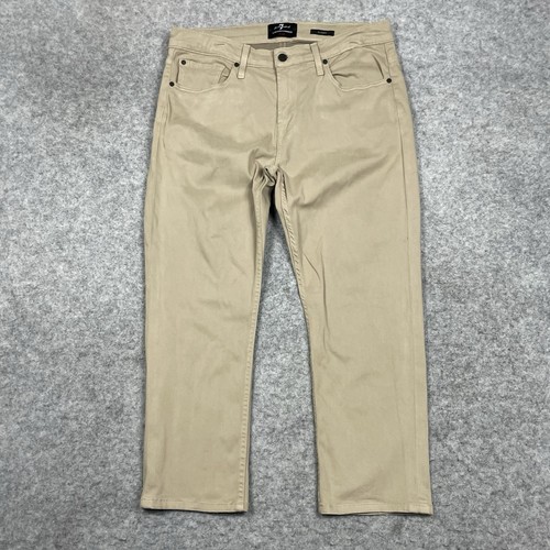 7 For All Mankind Pants Men’s 34x26 Beige Lux Performance Plus Slimmy Chino