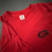 Vintage UGA T Shirt Mens XL Red Single Stitch Made in USA Fruit of the Loom 90s