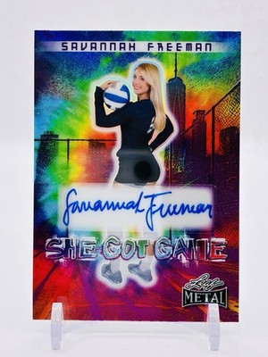 Savannah Freeman She Got Game Color Wave Autograph, Leaf Metal Women of Sport /2