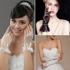 Lace Gloves Elegant Short Lace Tea Party Gloves for Womens Wedding Dinner Party