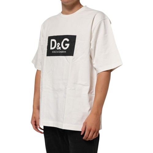 Camiseta DOLCE & GABBANA Blanca Logo Estampado Algodón Cuello Redondo Hombres s. Etiqueta XL 680usd - Imagen 2 de 9