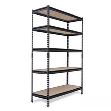 Pro Series 5-Tier Steel Garage Storage Shelving Unit in Matte Black with HDF Rac