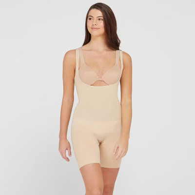ASSETS SPANX Damen Body Slimmer Bodysuit Shapewear Bauchkontrolle Beige XL - Bild 1 von 7