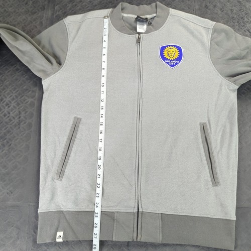 Orlando City SC Track Jacket Adidas Full Zip Gray Long Sleeve Men Large - Picture 10 of 11