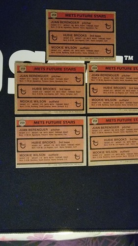 1981 Topps - #259 Hubie Brooks Juan Berenguer Mookie Wilson - Picture 8 of 8