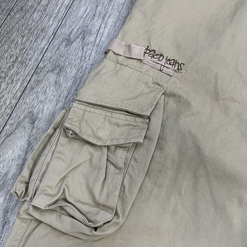 Pantalones cargo vintage Paco Jeans para hombre 42x33 caqui holgados Y2K patinador paracaidista - Imagen 4 de 13