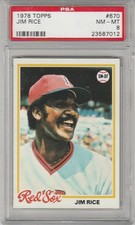 PSA 8 Nm-Mt JIM RICE 1978 Topps card # 670 Red Sox HOF