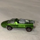 Hot Wheels Hairy Hauler Redlines Green Silver 1:64 Diecast Car with Opening Hood