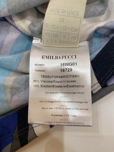 Emilio Pucci Manga Larga Una Pieza Emilio Pucci Hombro Descubierto Azul Morado Gris JP - Imagen 5 de 13