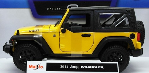 Maisto 1/18 Scale Model Car 46629 - 2014 Jeep Wrangler - Yellow - Picture 3 of 4