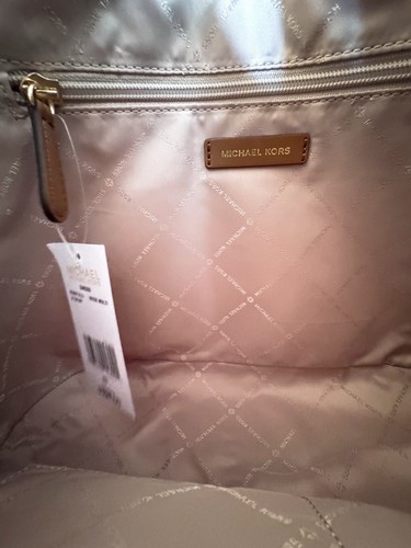 Bolso de Hombro Hobo Grande Michael Kors Jengibre Cuero Jacquard MK Beige/Marrón - Imagen 10 de 20