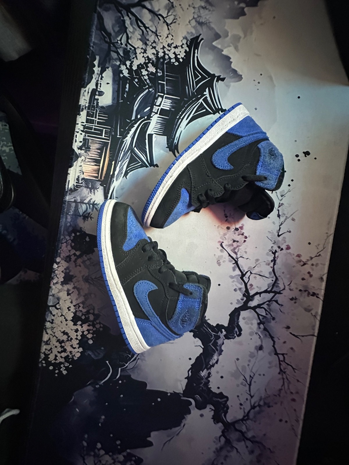 jordan 1 black and blue suede baby shoes 