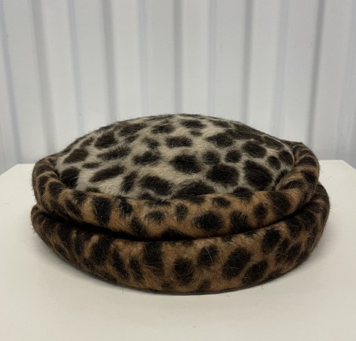 Vintage Oscar De La Renta Millinery Leopard Print Pillbox Hat - Picture 2 of 8