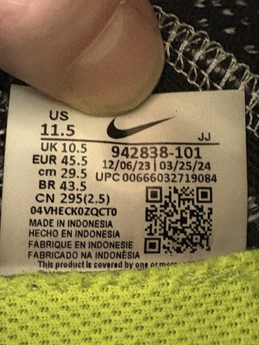 Nike Free Rn Flyknit 2018 blanco negro - 942838-101 - talla 11,5 M - Imagen 9 de 9