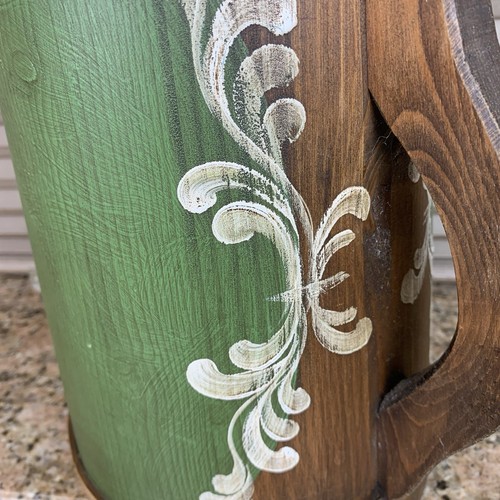 ANTIQUE WOODEN HAND PAINTED UMBRELLA STAND GERMAN COUNTRY STYLE FIGURE SCULPTURE - Picture 8 of 22