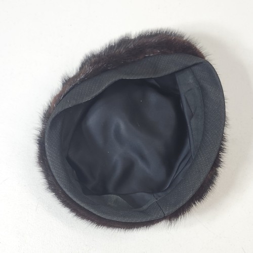 Vintage Womens Black Brown Fur Hat - Picture 7 of 8