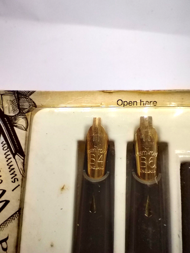Osmiroid India Ink Calligraphy Fountain Pen Set 22 Carat Gold Plated Sealed - Picture 8 of 8