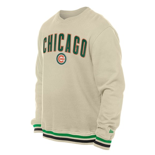 Men's New Era  Cream Chicago Cubs St. Patrick's Day Twill Pullover Sweatshirt - Imagen 2 de 3