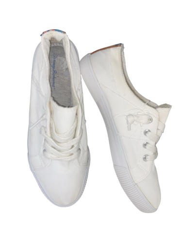 Tenis informales tejidos de encaje Blowfish Malibu de lona blanca para mujer talla 8 - Imagen 12 de 14