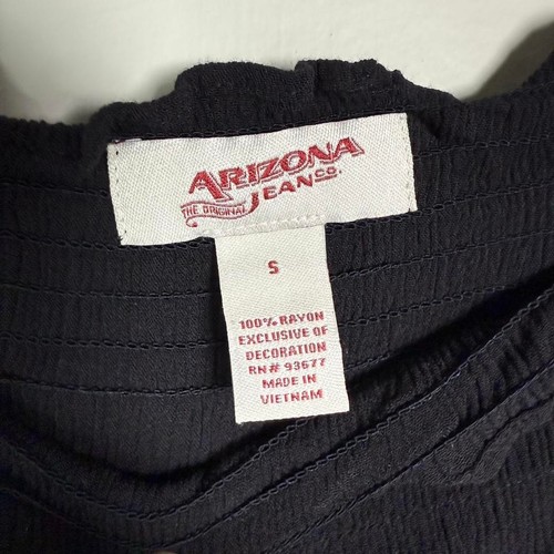 Vintage Black S Arizona off shoulder top lace detail goth grunge Y2K Whimsigoth - Picture 2 of 3