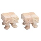 2 Pieces Carved Furniture Leg Replacement Legs for Sofa Feet Bun