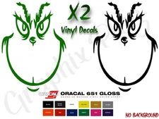 Grinch Face! Die Cut Decal Calendared Vinyl, Various colors and sizes!