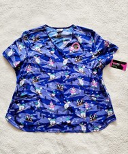 NWT Scrubstar Women's Winter Chillin Christmas Scrub Medical Top, size 3XL