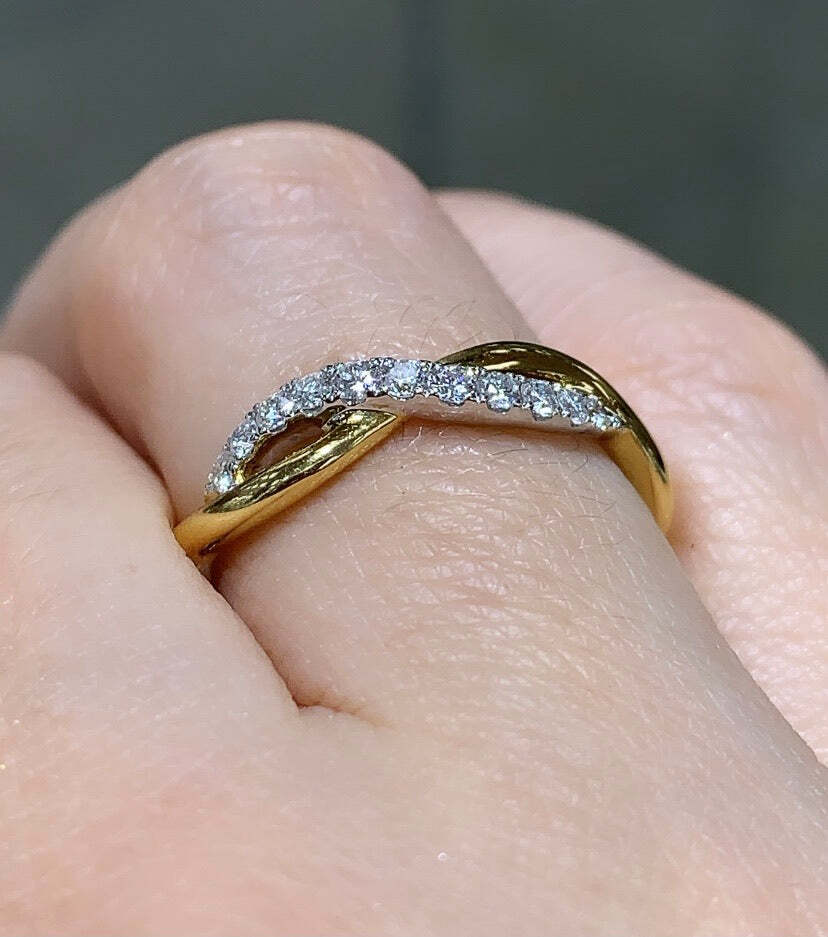 0.62CTW Two Tone Gold & Diamond Twisted Rope Style Ring | eBay 0.62CTW Two Tone Gold & Diamond Twisted Rope Style Ring | eBay