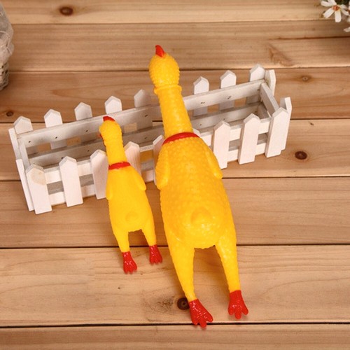 Squeeze Shrilling Screaming Rubber Chicken Pet Dog Bite Toy  Funny Chew Gifts - Bild 7 von 10