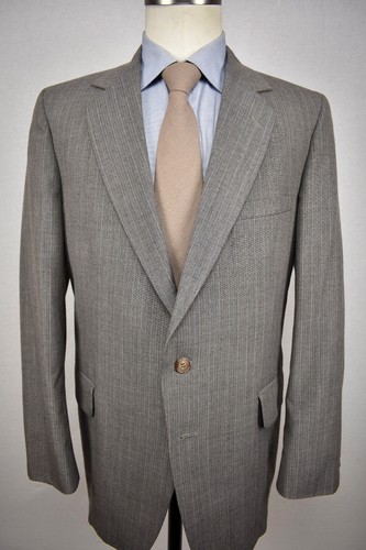 St. Simon's Clothing Brown Striped Wool Blend Two Button Two Pc Suit Size: 40R - Picture 1 of 10
