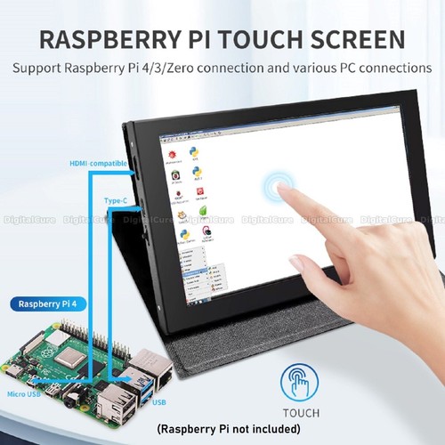 Tragbar 7 " Touch Screen IPS Lautsprecher HDMI Monitor + Schutzhülle - Raspberry - Bild 10 von 11