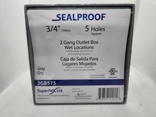 2-Gang 3/4" 5 Holes Weatherproof Exterior Electrical Outlet Rectangular 2GB575