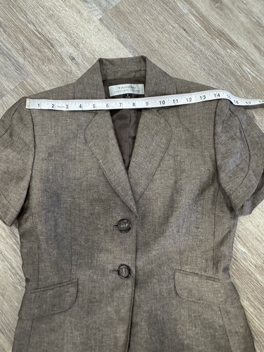 Conjunto de falda y blazer de lino Tahari talla 2 Arthur S. Levine plisado - Imagen 8 de 16