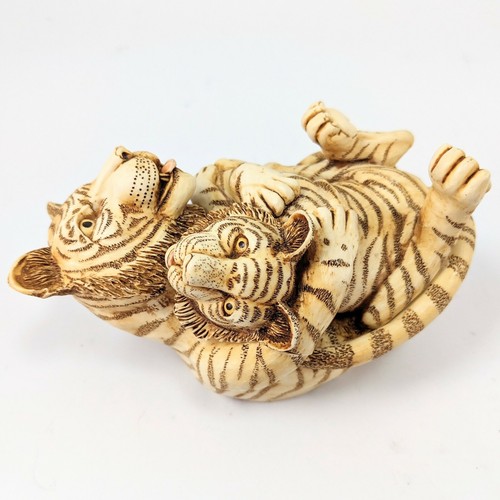 1993 Harmony Kingdom Tiger Cub Schmuckschatulle Made England Marmor Harz skurril - Bild 3 von 6