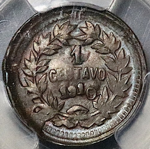 1910/1885 PCGS MS 63 Honduras 1 Centavo Pyramid Rare Coin POP 1/0 (24022002C)
