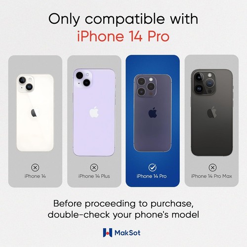 PROTECTOR PANTALLA COMPLETA MAKSOT PARA iPHONE 14 PRO CON INNOVADOR BORDE DE SILICONA - Imagen 2 de 6