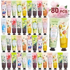 80 Pack Hand Cream Gift Set Hand Lotion Travel Size Mini Hand Lotion Bulk Lot...
