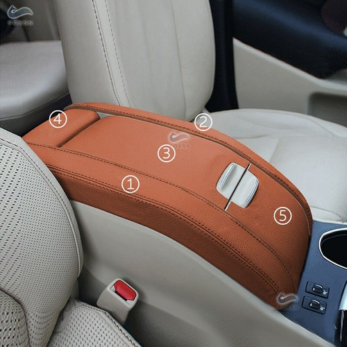 For 2015-2018 Toyota Highlander Center Armrest Synthetic Box Leather Cover Brown - Picture 5 of 6