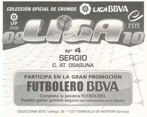 ELIGIR TO CHOOSE YOURS STICKERS PANINI ESTE LIGA 2010 : OSASUNA to MERCADO - Imagen 5 de 203
