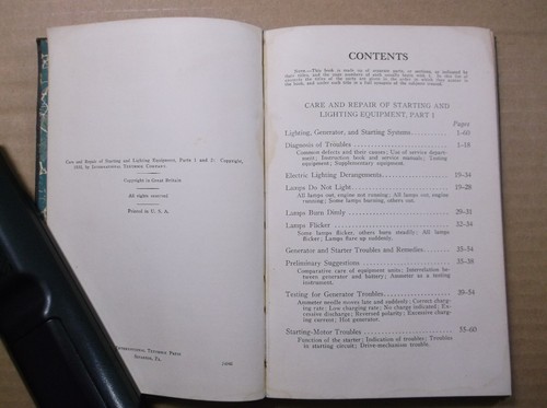 1930 AUTOMOBILE ELECTRIC EQUIPMENT BOOK~International~STARTING & LIGHTING Repair - Picture 3 of 5