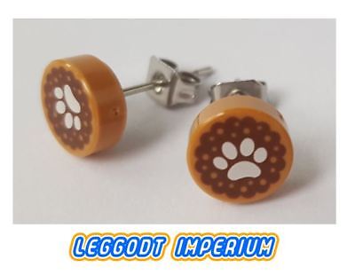 Orange LEGO Custom Stud Earrings FREE POST