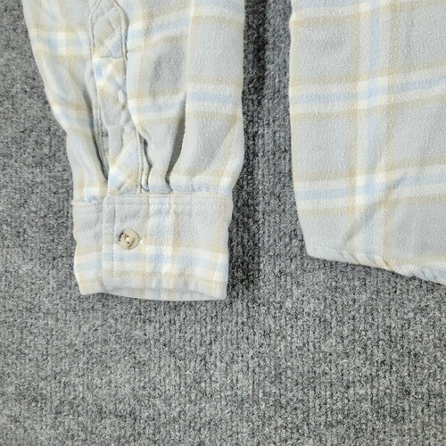 Big Star Button Shirt Men's Medium Gray Plaid Flannel Collar Long Sleeve Pocket - Foto 7 di 14