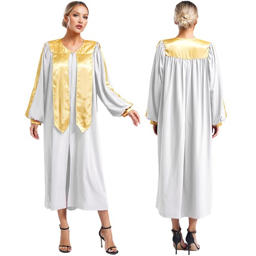 Unisex Women Long Sleeve Graduation Gown Church Maxi Robe Preacher Robe - Bild 59 von 126